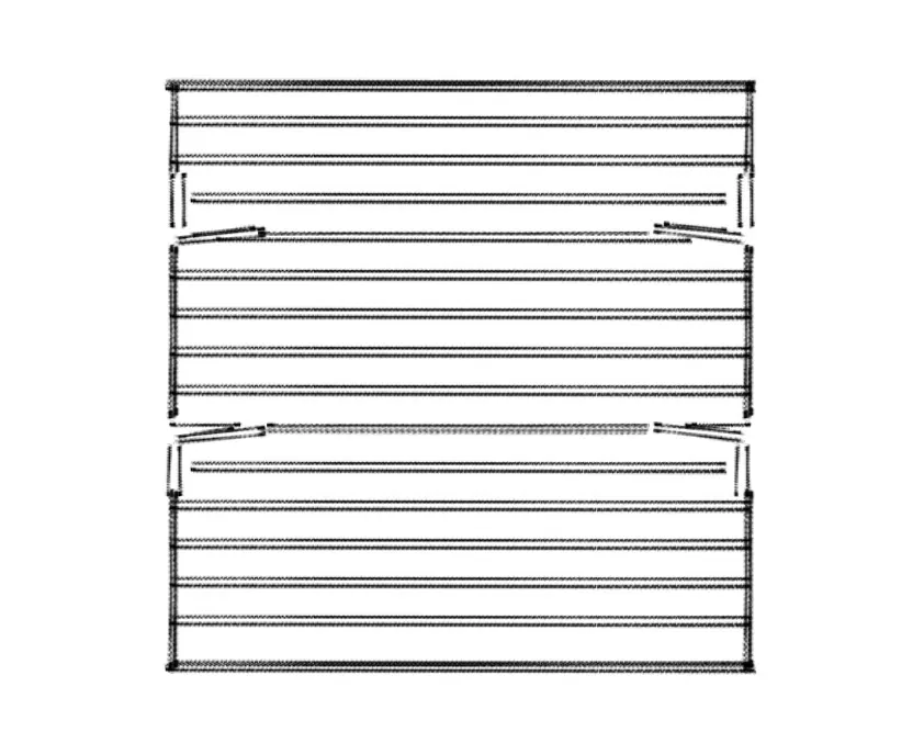 Croquis de conception du carport bois, vue de dessus