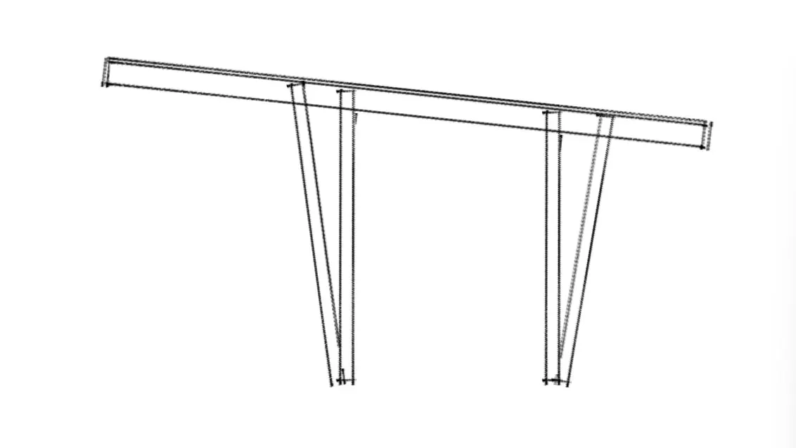 Croquis de conception du carport bois, vue de profil